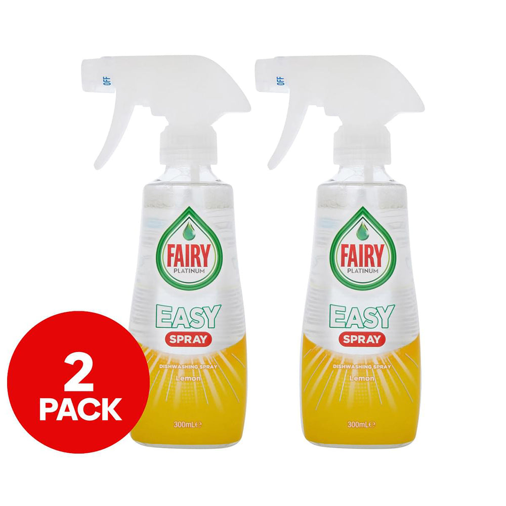 2 Pack x Fairy Platinum Easy Dishwashing Spray Lemon 300mL