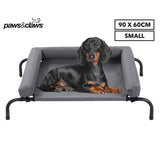 Paws & Claws 90x60cm Elevated Pet Bolster Bed - Grey