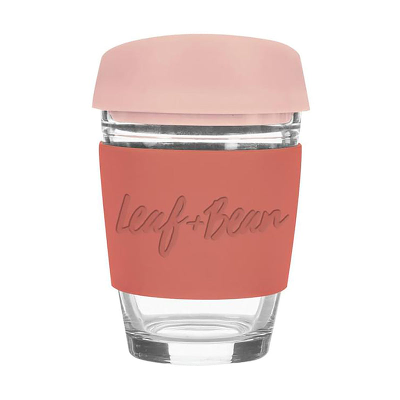 Sorrento Leaf & Bean Reusable Glass Cup - 340ml
