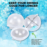 4 x Home Master Sphere Ice Ball Moulds - 5cm - 4 Pack