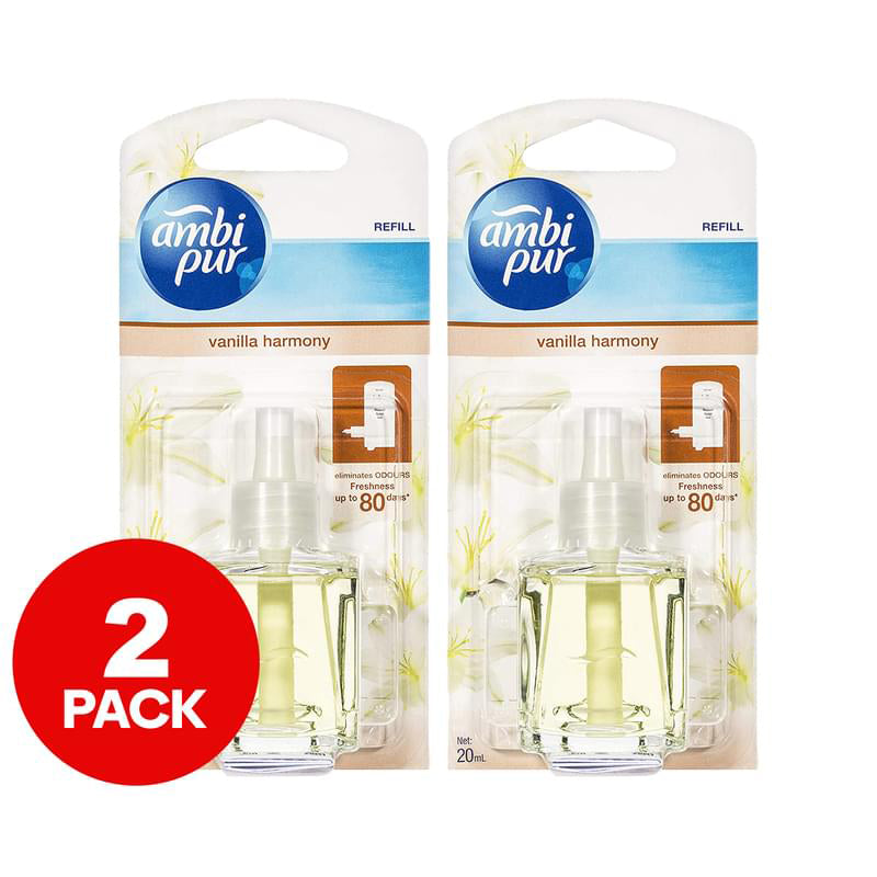 2 x Ambi Pur Plug In Air Freshener Refill Vanilla Harmony 20mL