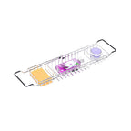 Chrome Expandable Bath Caddy - 7.3cm x 13.5cm x 85cm