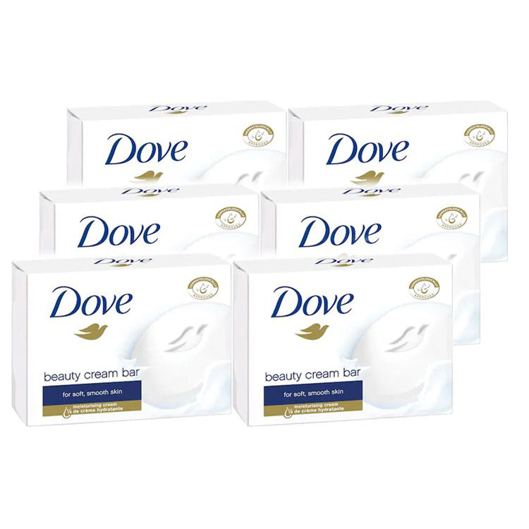 6 Pack x Dove White Beauty Soap Bar 100g