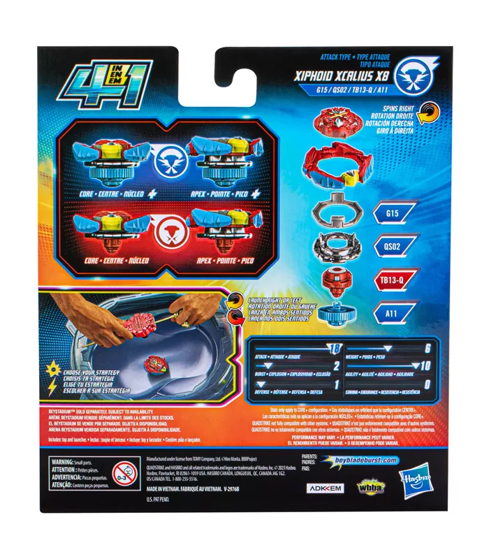 Beyblade Burst QuadStrike Xcalius Power Speed Launcher Pack