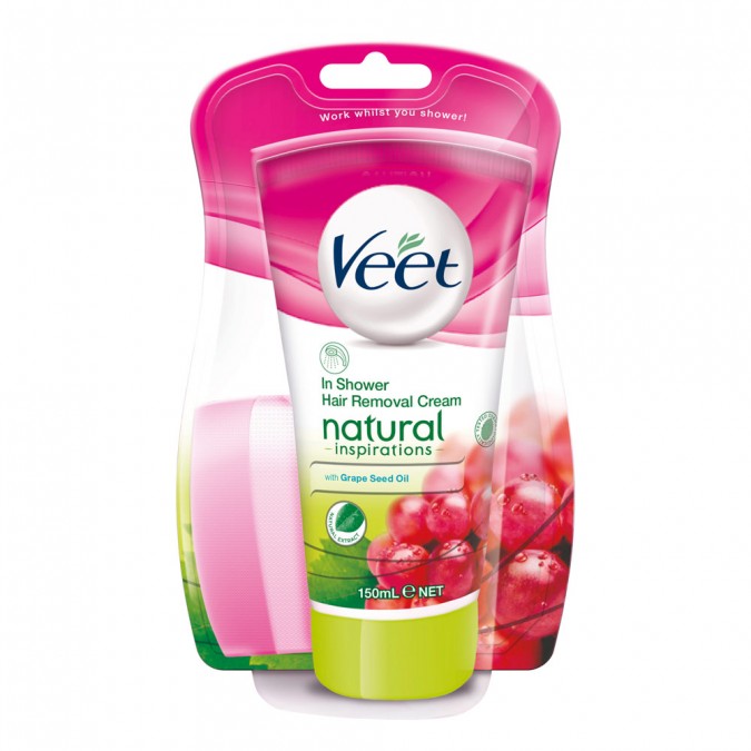 2 Pack x Veet Natural Inspirations Grape Seed Oil In Shower Cream 150 mL