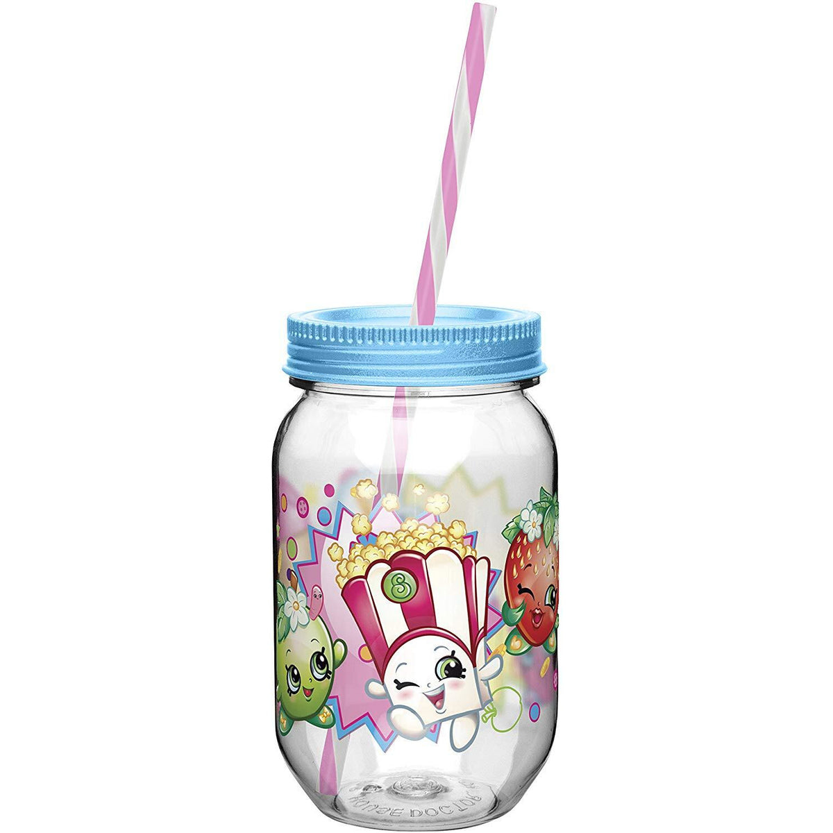 Shopkins Maison Jar Tumbler with Straw ZAK! 562ml