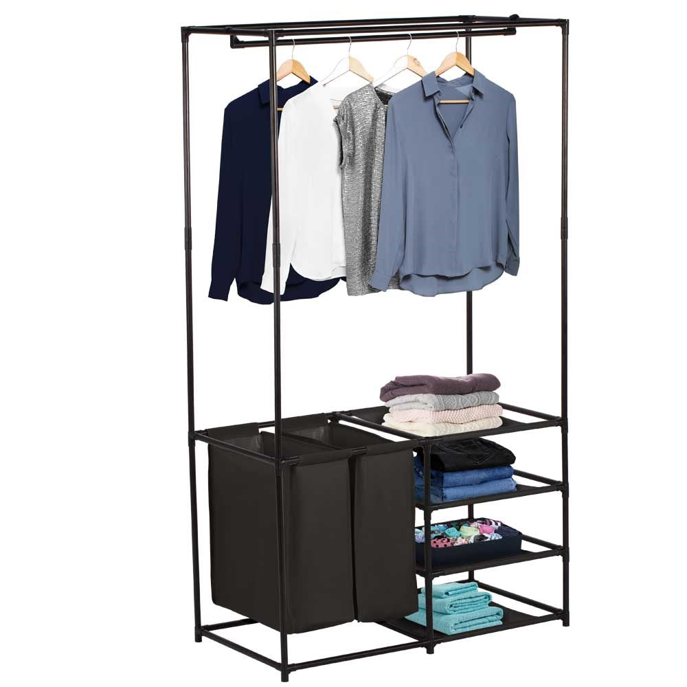 Boxsweden 4-Shelf Wardrobe Organiser with Laundry Bag