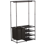 Boxsweden 4-Shelf Wardrobe Organiser with Laundry Bag