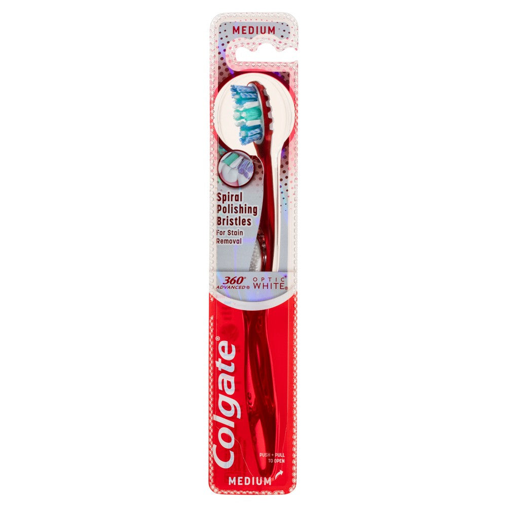 2 Pack x Colgate 360⁰ Advanced Optic White Manual Toothbrush - Medium