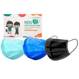 Children's Disposable Face Masks 50-Pack - Assorted Colours