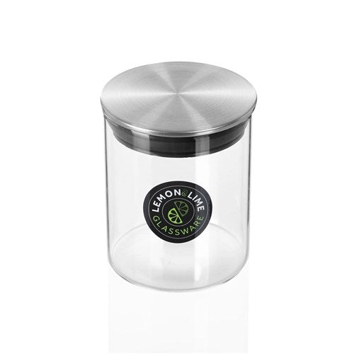 3 Pack x Lemon & Lime Glass Jar With Stainless Steel Lid