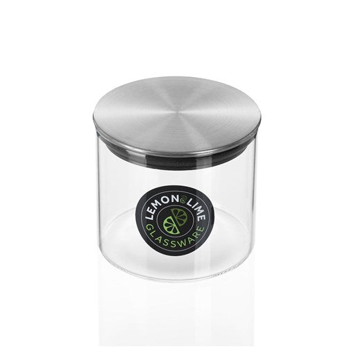 3 x Lemon & Lime Glass Jar With Stainless Steel Lid
