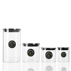 3 x Lemon & Lime Glass Jar With Stainless Steel Lid