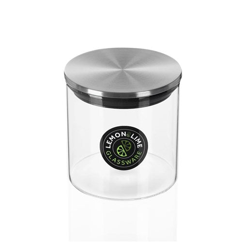 3 Pack x Lemon & Lime Glass Jar With Stainless Steel Lid