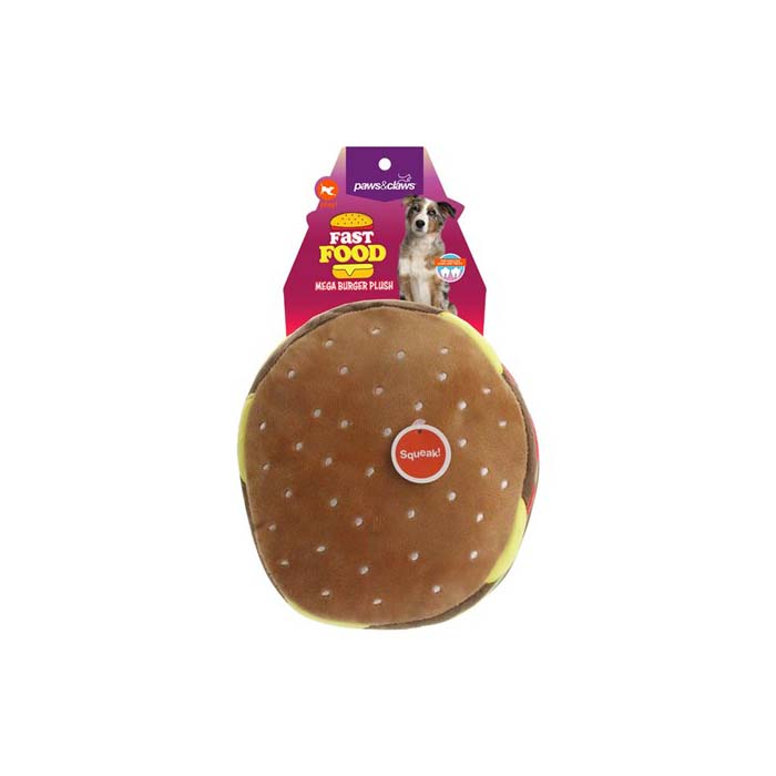 Paws & Claws Fast Food Mega Burger Squeaky Plush
