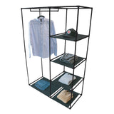 Boxsweden 4 Shelf Wardrobe Organiser with Hanging Rack