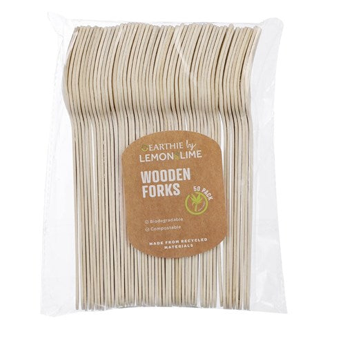 Eco Biodegradable Material Wooden Forks - 15.5cm(50 Pack)