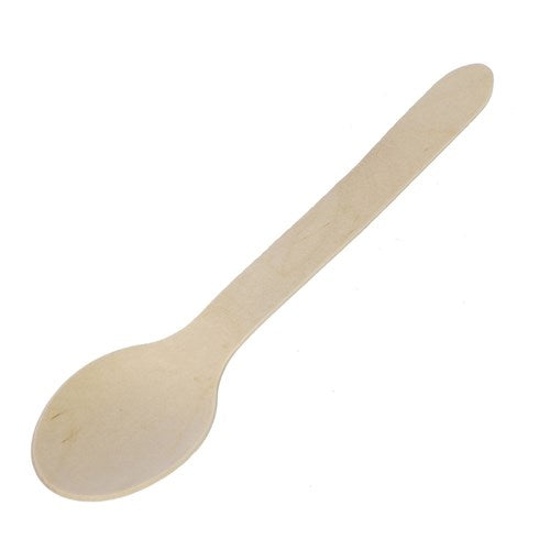 Eco Biodegradable Material Wooden Spoons - 15.5cm(50 Pack)