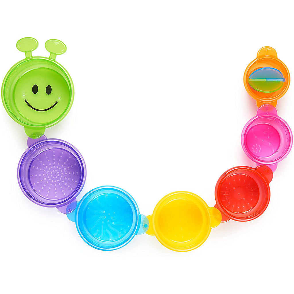 Munchkin Caterpillar Spiller Stacking and Straining Cups Bath Toy