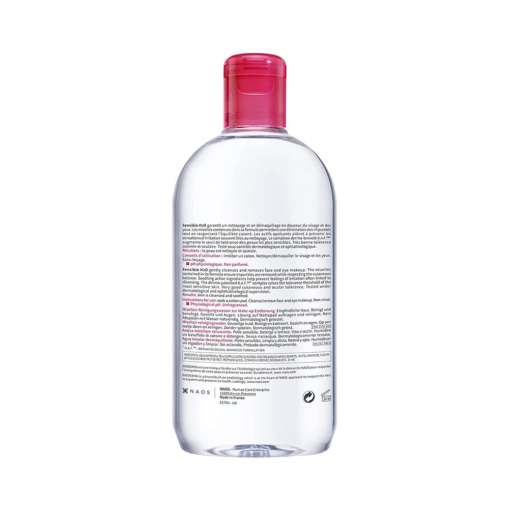 Bioderma Sensibio H2O Micellar cleansing water makeup remover 500mL
