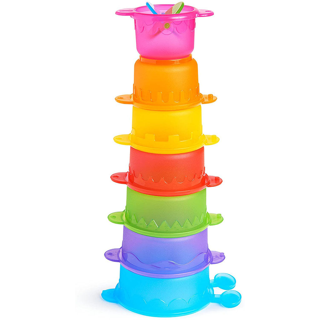 Munchkin Caterpillar Spiller Stacking and Straining Cups Bath Toy