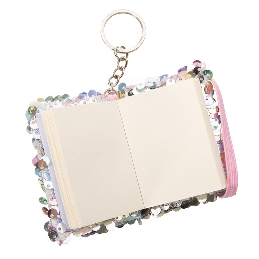 Reversible Sequin Notebook Keychains