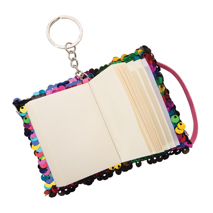 Reversible Sequin Notebook Keychains