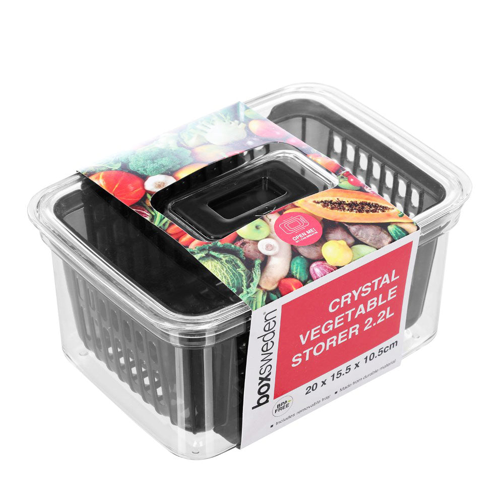 Boxsweden Crystal Plastic Vegetable Storer Fridge Container 2.2L