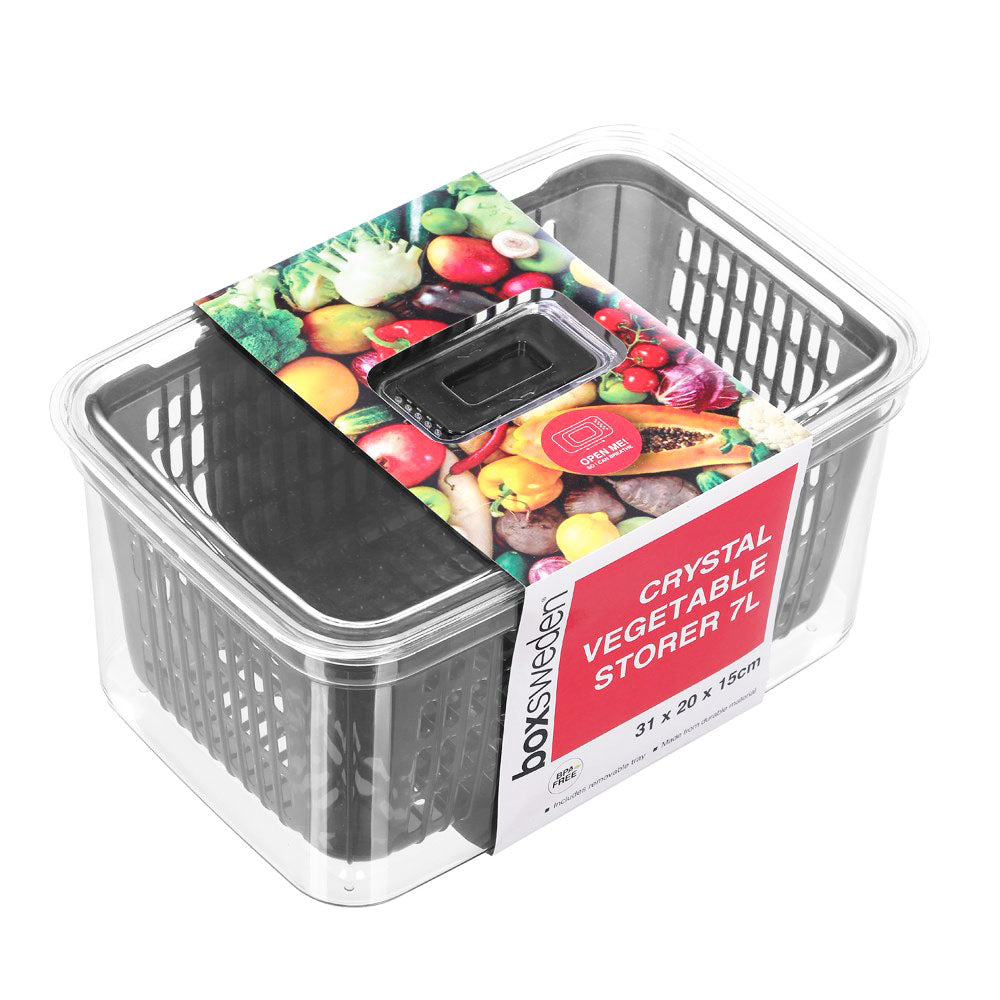 Boxsweden Crystal Plastic Vegetable Storer Fridge Container 7L