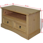 Tv Cabinet Mexican Pine Corona Range 91x43x56 Cm