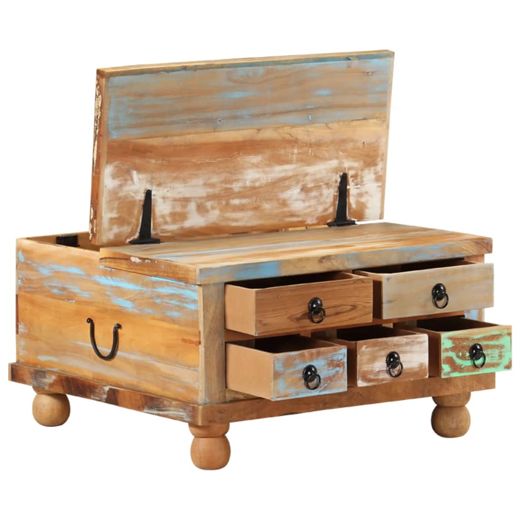 Coffee Table Reclaimed Wood 70x70x38 Cm