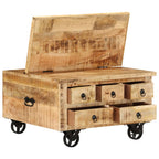 Coffee Table Rough Mango Wood 70x70x40 Cm