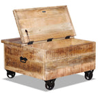 Coffee Table Rough Mango Wood 70x70x40 Cm