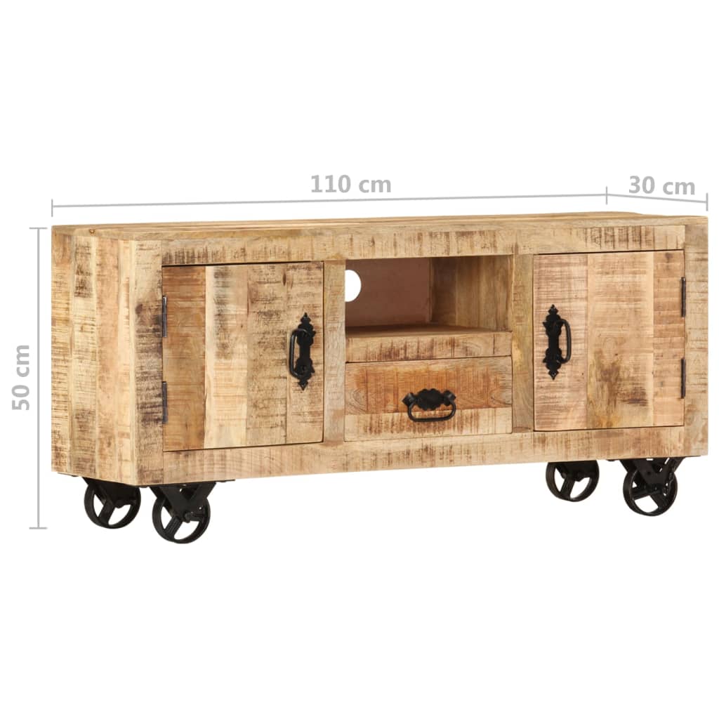 Tv Cabinet Rough Mango Wood 120x30x50 Cm