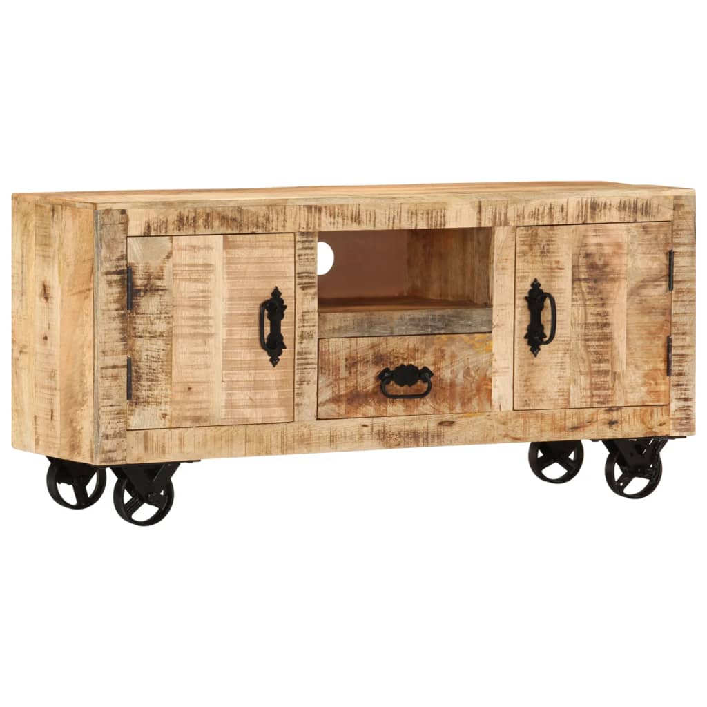 Tv Cabinet Rough Mango Wood 120x30x50 Cm