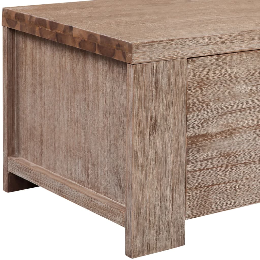Tv Cabinet Solid Brushed Acacia Wood 140x38x40 Cm