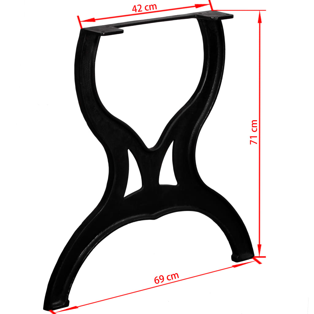 Dining Table Legs 2 Pcs X-frame Cast Iron