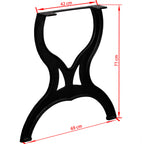 Dining Table Legs 2 Pcs X-frame Cast Iron