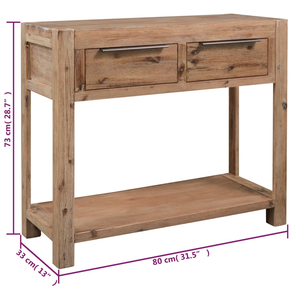 Console Table 82x33x73 Cm Solid Acacia Wood