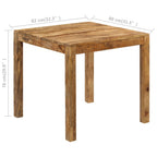 Dining Table Solid Mango Wood 82x80x76 Cm