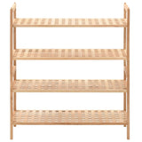 Shoe Rack Solid Walnut Wood 69x26x81 Cm