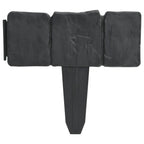 Plastic Garden / Lawn Fence Stone Look 41 Pcs 10 M