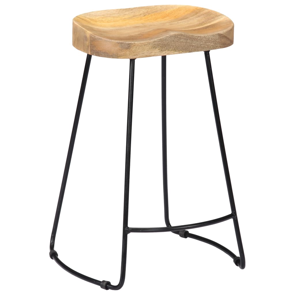 Bar Stools 2 Pcs Solid Wood