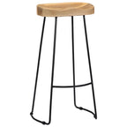 Bar Stools 2 Pcs Solid Wood