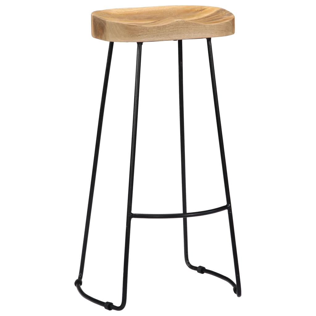 Bar Stools 2 Pcs Solid Wood