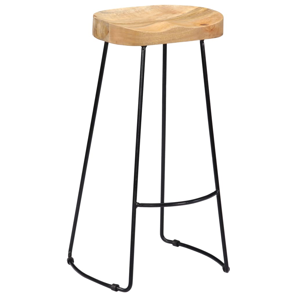Bar Stools 2 Pcs Solid Wood