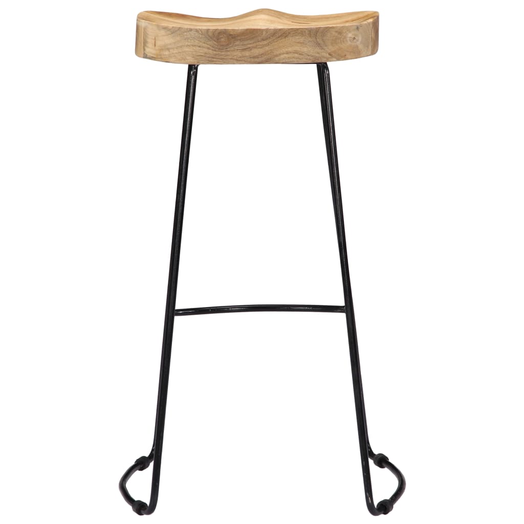 Bar Stools 2 Pcs Solid Wood