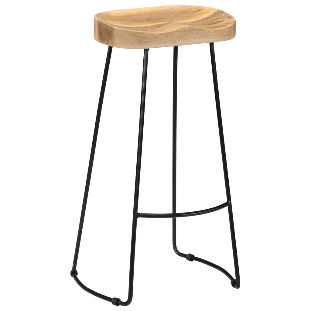 Bar Stools 2 Pcs Solid Wood