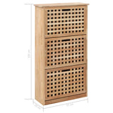 Shoe Storage Cabinet 55x20x104 Cm Solid Walnut Wood