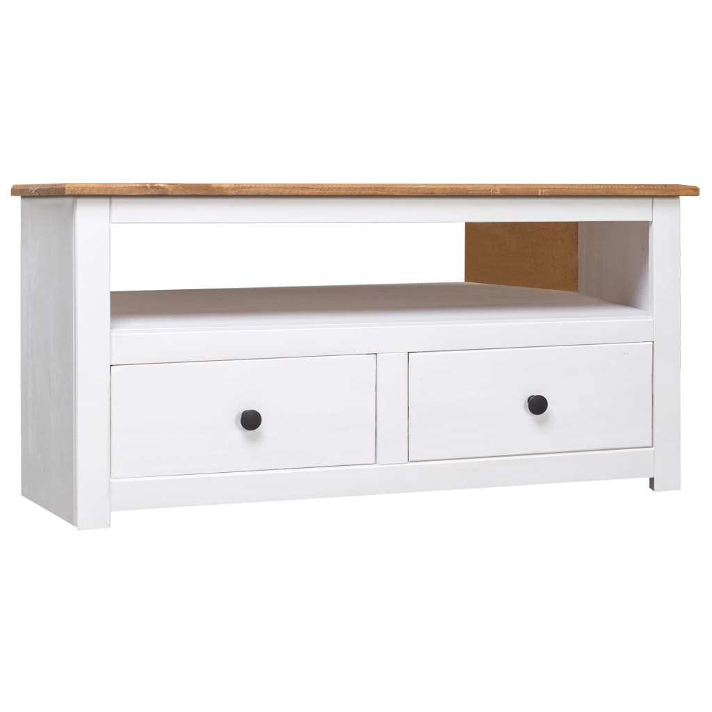 Corner Tv Cabinet White 93x49x49 Cm Solid Pine Panama Range